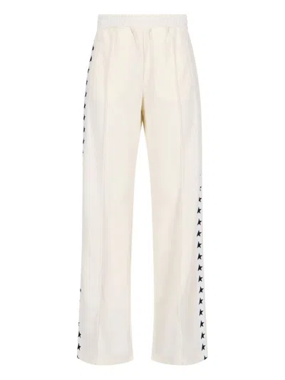 Golden Goose White Polyester Dorotea Pants In Multicolor