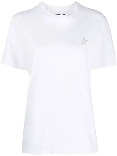 GOLDEN GOOSE WHITE PRINT LOGO T-SHIRT