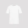 Golden Goose White Crewneck T-shirt With Rhinestone Embellishments On The Collar And Logo Detail On The Rear In White