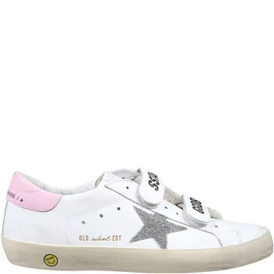 Golden Goose Kids' White Sneakers For Girl With Logo