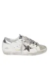 Golden Goose White Sneakers With Grey Suede Accents In White