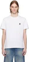 Golden Goose Regular-fit T-shirt With Minimalist Star Emblem In 10364 Optic White/bl