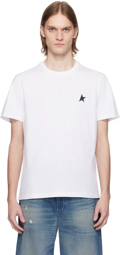 Golden Goose Deluxe Brand Regular Fit White T-shirt With Subtle Logo Detail