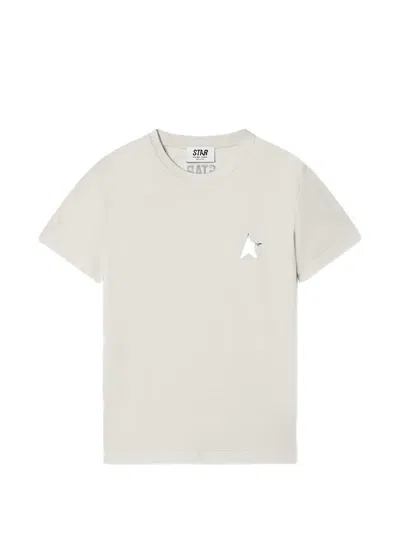 Golden Goose Kids' White Star Collection T-shirt In Gray
