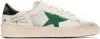 Golden Goose Stardan Leather Sneakers In White/silvr/blck/grn