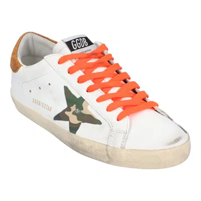 Golden Goose White Super-star Camouflage Print Leather Sneakers