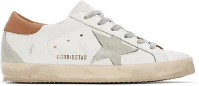 Golden Goose White Super-star Sneakers In 10803 White/brown