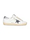 Golden Goose White Black And Lilac Leather Super Star Sneakers In Animal Print