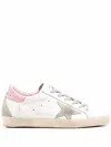 Golden Goose Super-star Used-effect Leather Sneakers With Suede Profiles In White