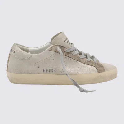 Golden Goose Beige Leather Super Star Sneakers In Gray