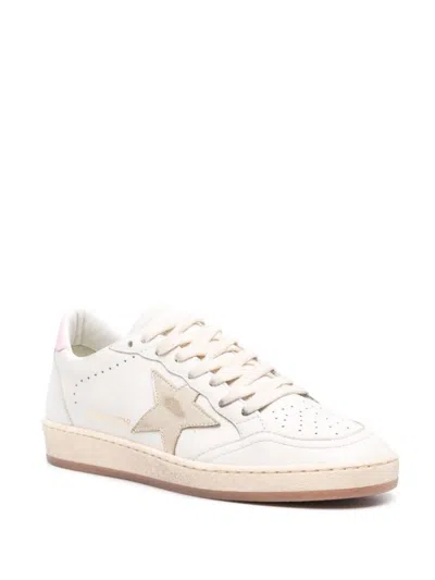 Golden Goose White Super Star Sneakers In White/platinum/orchid Pink