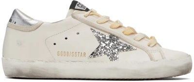 Golden Goose White Super-star Sneakers In White/silver 80185