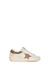 Golden Goose Super-star Sneakers In Suede With Worn Effect And Leopard Print Hairy Cow In Brown