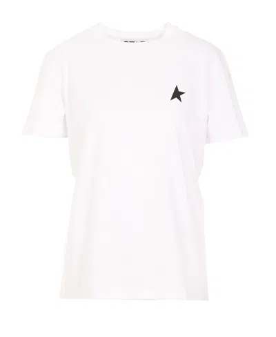 GOLDEN GOOSE WHITE T-SHIRT WITH BLACK STAR