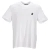 Golden Goose White T-shirt With Contrasting Green Logo And Star In Gray