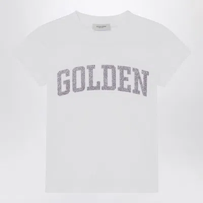 Golden Goose Babies' White T-shirt With Glitter Logo