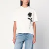 Golden Goose Oversized T-shirt With Black Rose Graphic And Metallic Stars