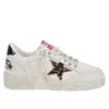 Golden Goose White Vintage Leather Sneakers With Leopard Star In White