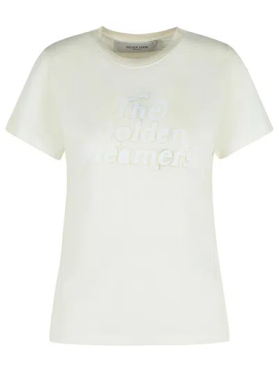 Golden Goose White Viscose Blend T-shirt In Multi