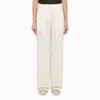Golden Goose White Wool-blend Wide Trousers In White