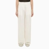 GOLDEN GOOSE GOLDEN GOOSE WHITE WOOL BLEND WIDE TROUSERS