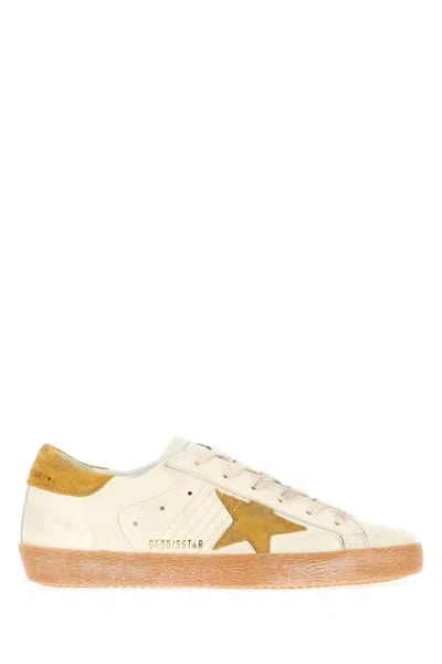 Golden Goose White Yellow Lace Up Sneakers