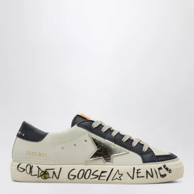 Golden Goose Kids' White/blue May Sneakers With Platinum Star In Multi