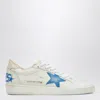 Golden Goose Deluxe Brand Low-top White Leather Sneakers With Blue Star Accent In White