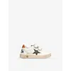 Golden Goose Leather Ball Star Sneakers In White/comb
