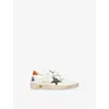 Golden Goose Boys Peach Kids Ballstar Glitter-embellished Leather Low-top Trainers 6 Months-5 Years In White/comb
