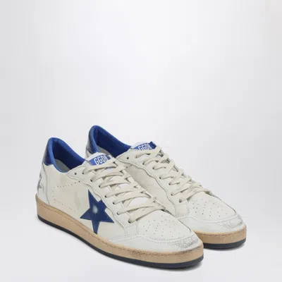 GOLDEN GOOSE GOLDEN GOOSE WHITE/METALLIC BLUE BALLSTAR SNEAKERS