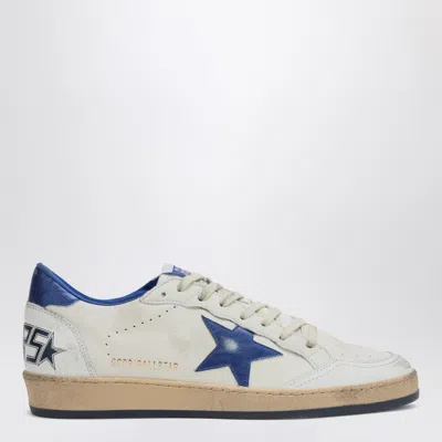 Golden Goose Ballstar White Low Top Sneakers With Star Patch On The Side And Maxi Lettering On The Rear In Leathe
