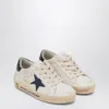 Golden Goose White/navy Blue Super-star Trainer In White