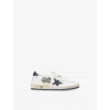 Golden Goose Ball Star Strap Sneakers In White/navy
