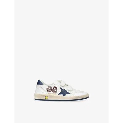 GOLDEN GOOSE KIDS' BALLSTAR LOGO-PRINT LEATHER LOW-TOP TRAINE