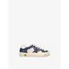 Golden Goose Laced Sneakers In White/navy