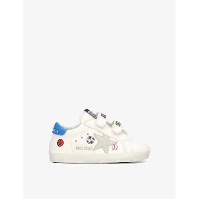 Golden Goose Baby School Graphic-print Leather Low-top Trainers 0-12 Months In White/oth