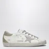 Golden Goose Deluxe Brand Premium White Leather Sneakers With Glitter Accents In White