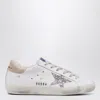 Golden Goose White/silver Super-star Sneakers With Shearling Lining