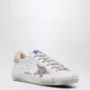 Golden Goose White/silver Super-star Sneakers With Shearling Lining