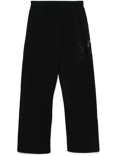 GOLDEN GOOSE GOLDEN GOOSE WIDE BLACK SWEATPANTS WITH LOGO