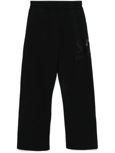 GOLDEN GOOSE GOLDEN GOOSE WIDE BLACK SWEATPANTS WITH LOGO