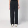 Golden Goose Wide Black Trousers In Denim In Black