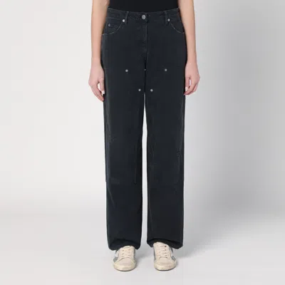 GOLDEN GOOSE GOLDEN GOOSE WIDE BLACK TROUSERS IN DENIM