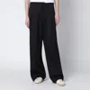 Golden Goose Wide Black Wool Trousers Women In Black