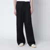Golden Goose Wide Black Wool Trousers Women In Black