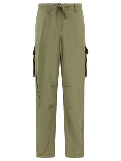 Golden Goose Wide Cargo Trousers In Green