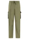 Golden Goose Military Green Viscose Cargo Trousers In Green