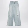 Golden Goose Wide Leg Boyfriend Jeans With Distressed Details