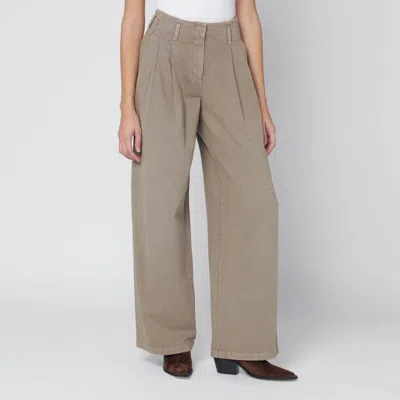 Golden Goose Wide Khaki Green Trousers Women